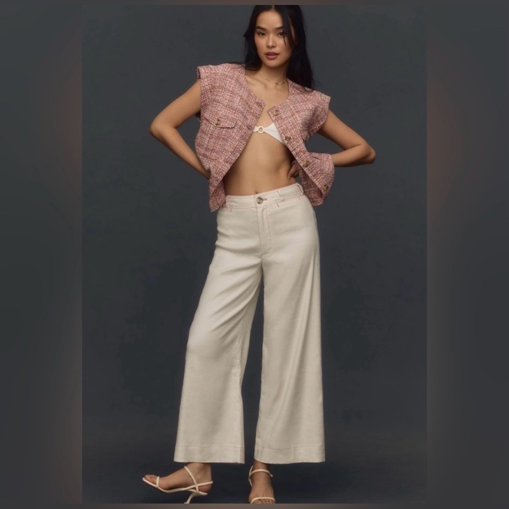 NWT Maeve Cream Ankle Pants